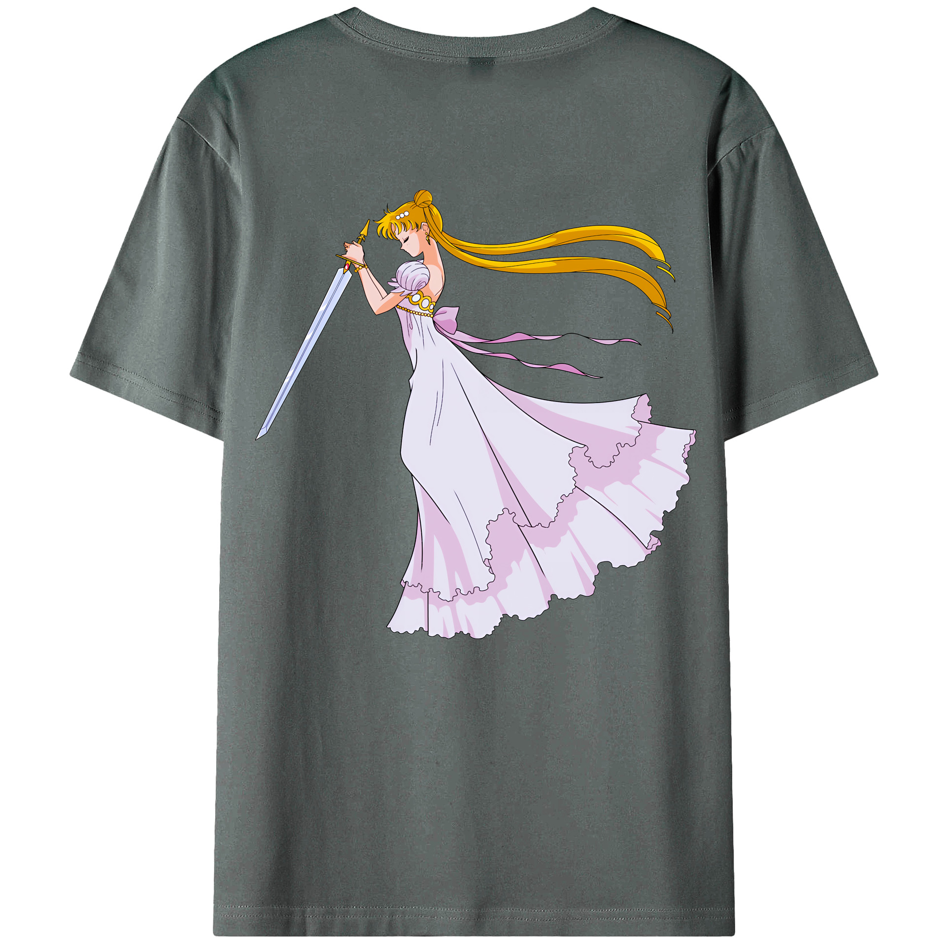 （画像用） 美少女戦士セーラームーン 愛野 美奈子 あいの みなこ Sailor Moon Aino Minako 綿100％ メンズ半袖Tシャツ（バックプリント） 通気性